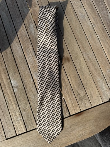 Beige braune seidenkrawatte - beige/braune,